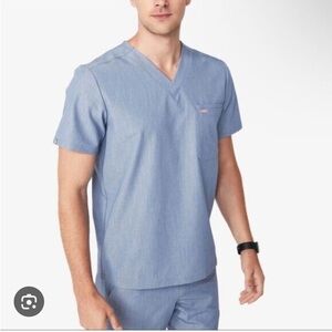 Heather Indigo Figs Scrub Set - Top and Jogger Bottoms